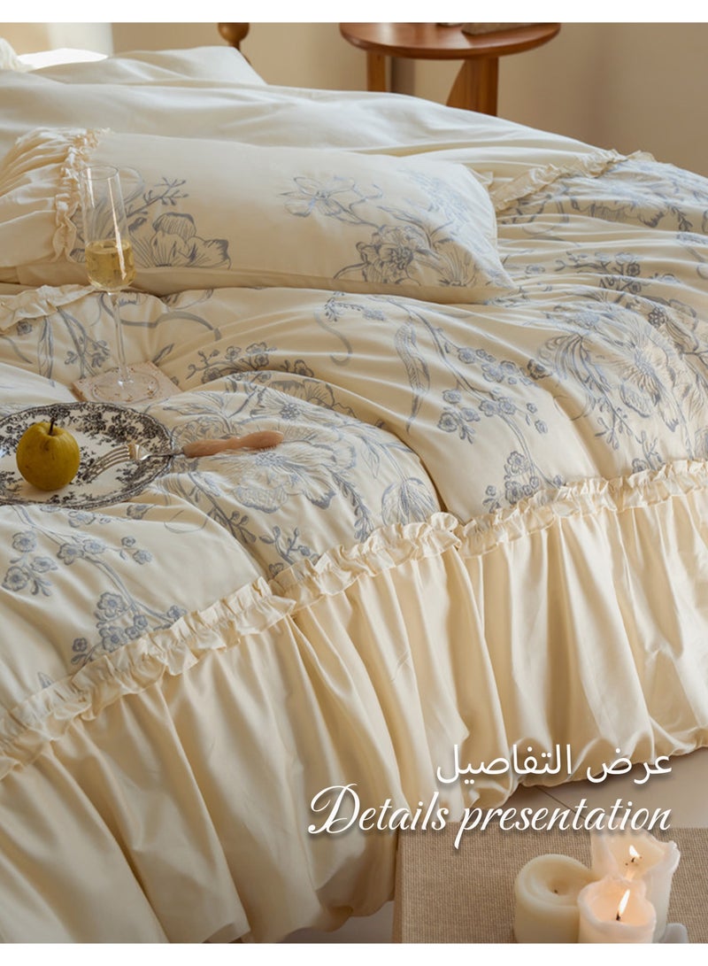 LUBANHOME A set of 4-piece bedding, including 1 sheet（245*250cm）, 1 quilt cover（200*230cm） and 2 pillowcases（48*74cm）. Suitable for beds measuring 1.5 meters (single bed) and 1.8 meters (double bed). - Image 2